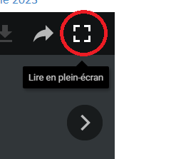 Cliquez sur lire en grand écran